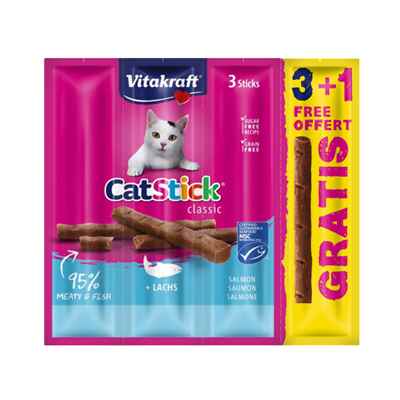 Vitakraft Cat Stick Somon+Alabalık 3+1 ad 18gr