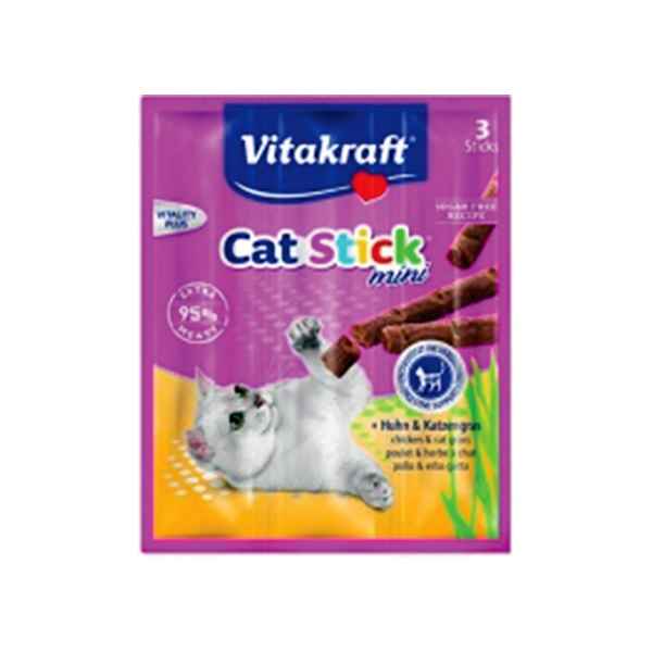 Vitakraft Cat Stick 18g 3x6 Tavuklu Kedi otlu
