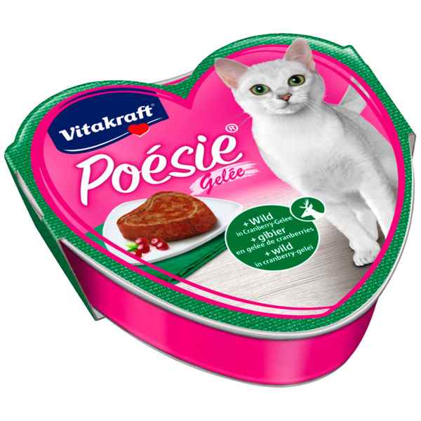 Vitakraft Poesie Yaş Kedi Mama Av Eti, Kızılcık Jöleli 85g