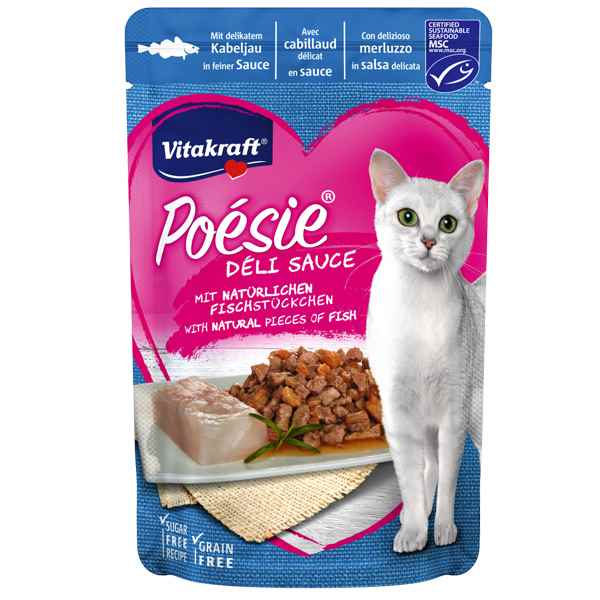 Vitakraft Poesie Deli Sauce Pouch Kedi Maması Morina Balıklı 85 G