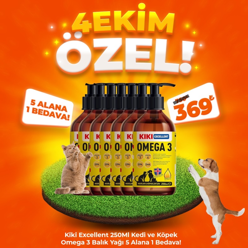 KIKI Excellent Kedi & Köpek Omega 3 250 ml. (5 Alana 1 Bedava)