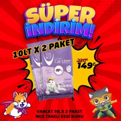 Vancat İnce Tane Topaklanan Kedi Kumu Çeşitleri 2x10 Kg