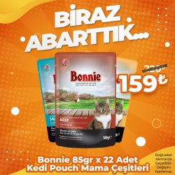 Bonnie Pouch Kedi Maması Çeşitleri 85gr x 22 Adet