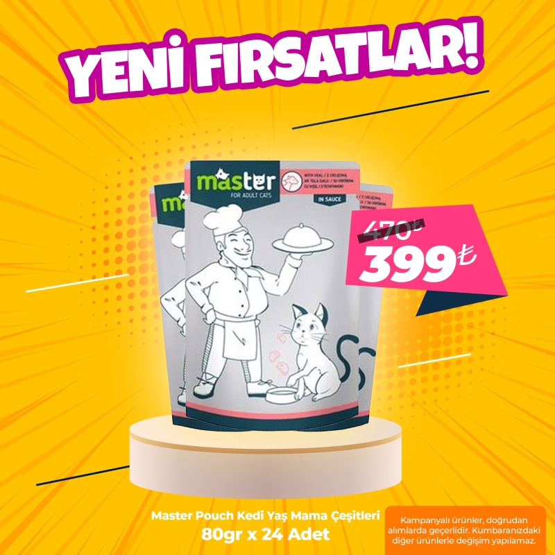 Master Pouch 80grx24 Adet Kedi Yaş Mama Çeşitleri