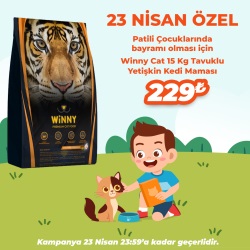 23 Nisan Özel Winny Cat 15 Kg Tavuklu Yetişkin Kedi Maması