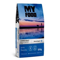 My Food Kuzulu Pirinçli Yetişkin Orta Büyük Irk Köpek Maması Derma Support 12 Kg