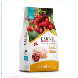 Carni Life Kızılcık Tavuk Etli ve Narlı Yetişkin Kedi Maması 1.5 Kg