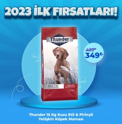 Thunder Kuzu Etli Pirinçli Yetişkin Köpek Maması 15 kg