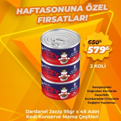 Dardanel Jazzy 95gr x 48 Adet Kedi Konserve Çeşitleri (Avantaj Paketi)
