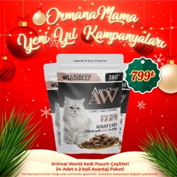 Animal World Kedi Pouch Çeşitleri 24 Adet x 2 koli Avantaj Paketi