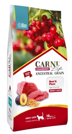 Carni Life Kızılcık Sığır Etli ve Erikli Yetişkin Kedi Maması 10 Kg