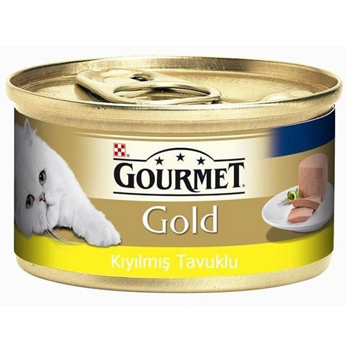 Gourmet Gold Kiyilmiş Tavuk Etli Yetişkin Kedi Konservesi 85 Gr