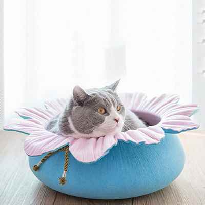 Pets Çiçek Şekilli Kedi Yatağı PembeMavi Ø50 cm