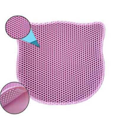 Pets Kedi Şekilli Elekli Kum Toplama Paspası Pembe 43x50cm