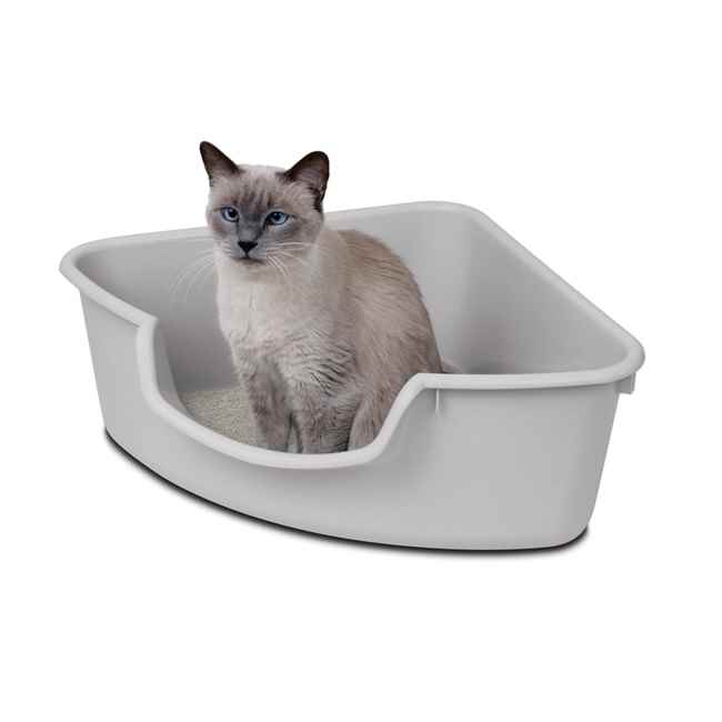 Pioneer Açık Köşe Kedi Tuvaleti Gri 60x47,5x20 cm