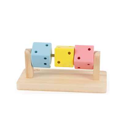 Carno Hamster Oyuncağı Ahşap Küp Üçlü 14x7,5x6 cm