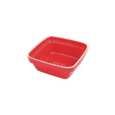 Pawise Dog Square Ceramic Bowl 550 Ml -Red