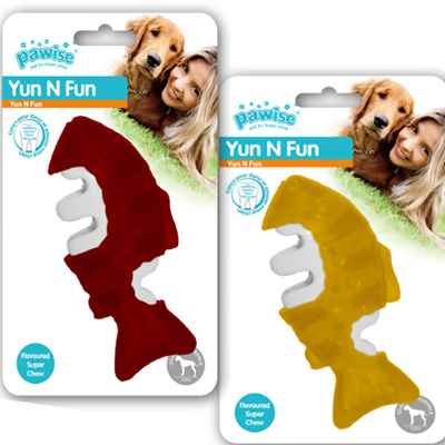 Pawise Yum N Fun Balık Aromalı Çiğneme Köpek Oyuncağı 12,5 cm