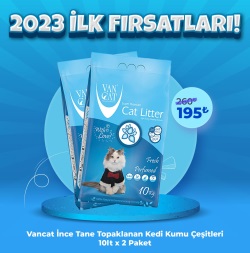 Vancat İnce Tane Topaklanan Kedi Kumu Çeşitleri 2 Adet x 10 Kg