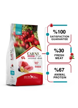 Carni Life Kızılcık Sığır Etli ve Erikli Mini Irk Yetişkin Köpek Maması 2.5 Kg
