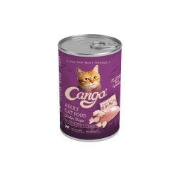 Cango Parça Etli Yetişkin Tavuklu Kedi Konserve 415Gr x 24 Adet