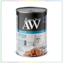 Animal World Jöle İçerisinde Balıklı Yetişkin Kedi Konservesi 415 Gr x 24 Adet