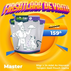 Master Av Hayvanlı Yetişkin Kedi Pouch Mama 80 grx24 Adet