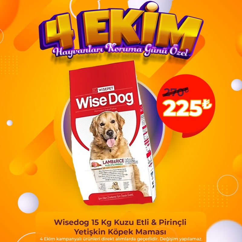 Wisedog 15 Kg Kuzu Etli & Pirinçli Yetişkin Köpek Maması