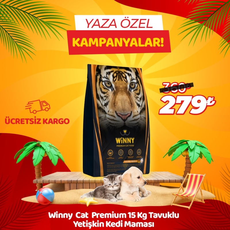 Winny Premium 15 Kg Tavuklu Yetişkin Kedi Maması