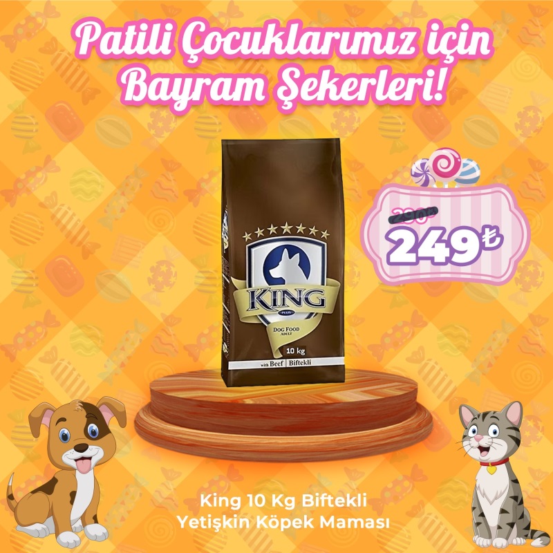 King 10 Kg Biftekli Yetişkin Köpek Maması