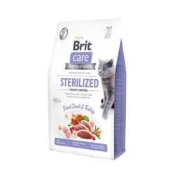 Brit Care Hypo-Allergenic Kilo Kontrolü için Ördekli Tahılsız Kısırlaştırılmış Kedi Maması 7kg