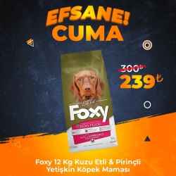 Foxy 12 Kg Kuzu Etli Pirinçli Yetişkin Köpek Maması