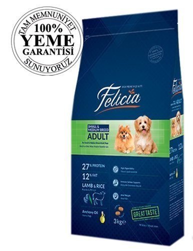 Felicia High Premium Kuzu Etli Küçük Orta Irk Yetişkin Köpek Maması 3 Kg