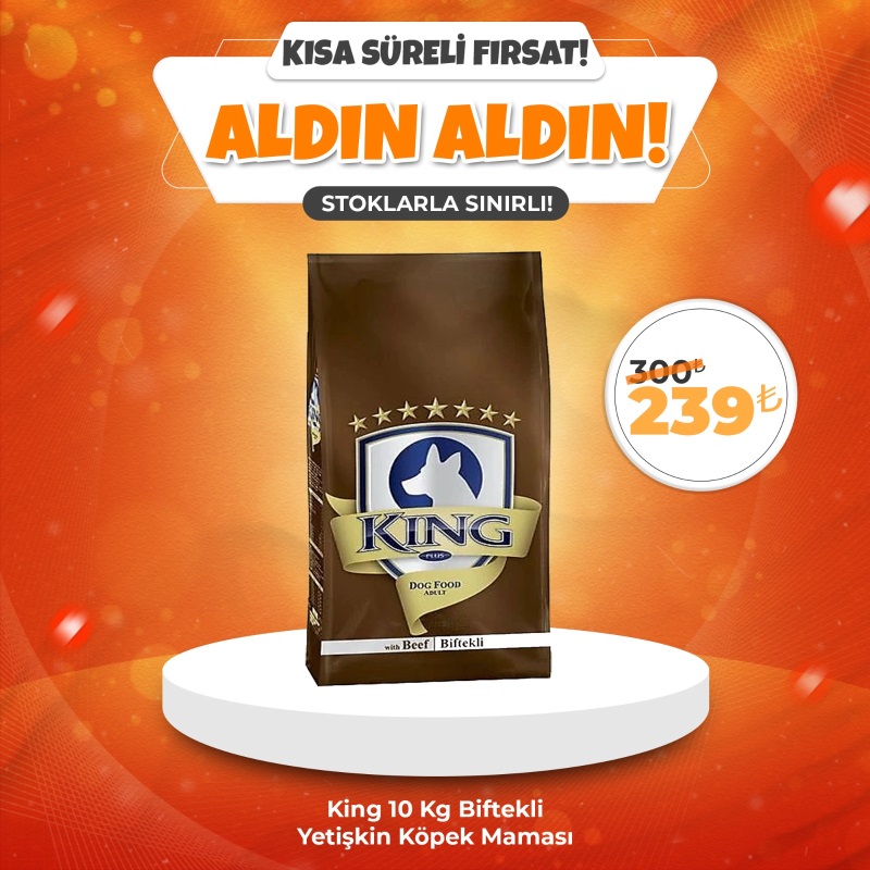 King 10 Kg Biftekli Yetişkin Köpek Maması