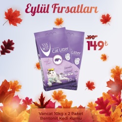 Vancat İnce Tane Topaklanan Kedi Kumu Çeşitleri 2x10 Kg