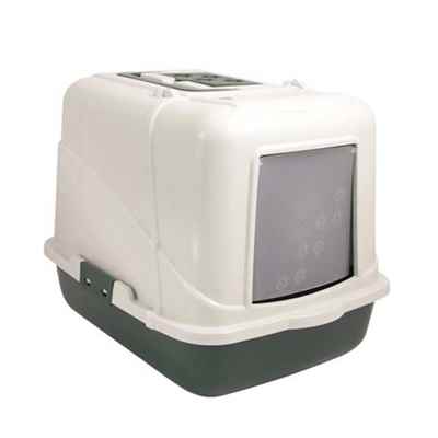 Strong Filtreli Kapalı Kedi Tuvalet Kabı Yeşil 50x40x41cm