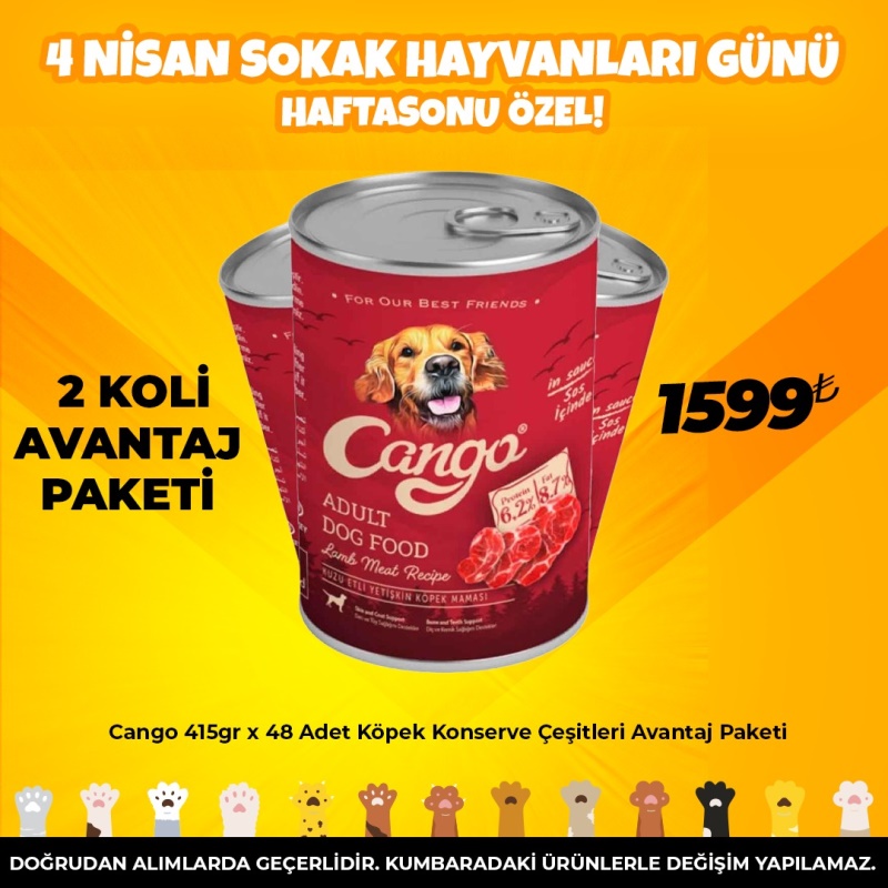 Cango 415gr x 48 Adet Köpek Konserve Çeşitleri Avantaj Paketi