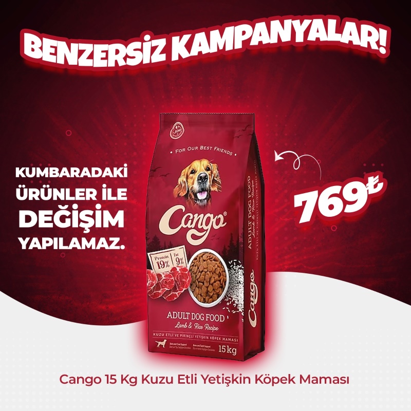 Cango Kuzu Pirinçli Yetişkin Köpek Maması 15 Kg (Hafta Sonu Özel)