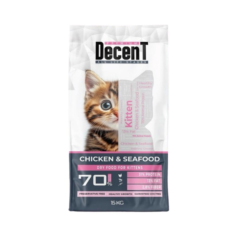 Decent Kitten Tavuklu ve Balıklı Yavru Kedi Maması 15kg