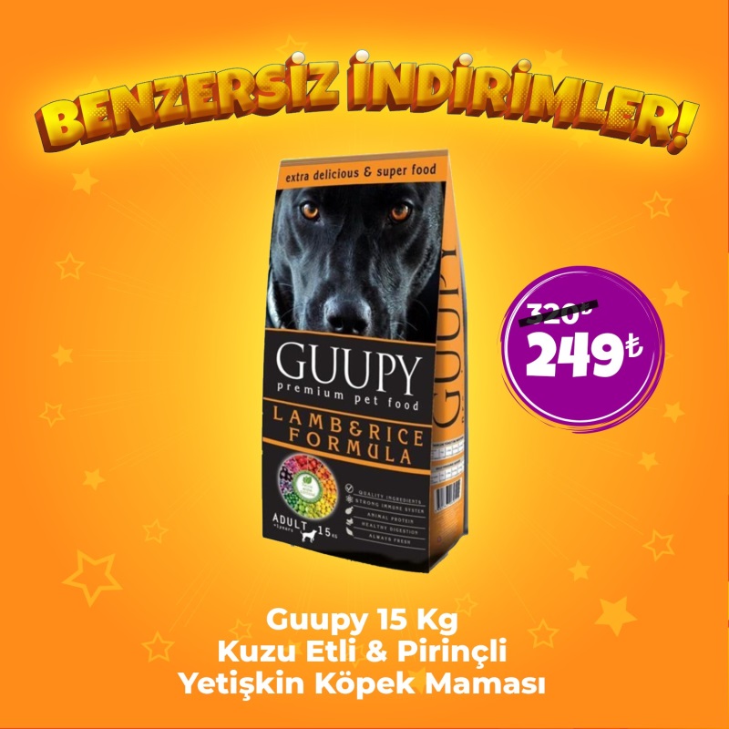 Guupy 15 Kg Kuzu Etli Yetişkin Köpek Maması
