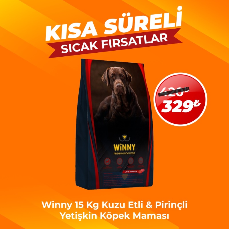 Winny Premium 15 Kg Kuzu Etli Yetişkin Köpek Maması
