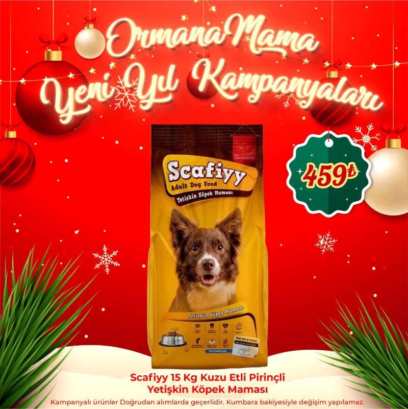 Scafiyy Kuzu Etli Pirinçli Yetişkin Köpek Maması 15 Kg
