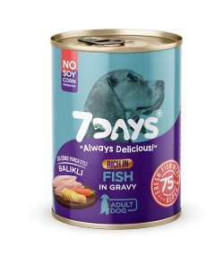 7 Days Taze Balık Etli Yetişkin Köpek Konservesi 415 Gr X 20 Adet