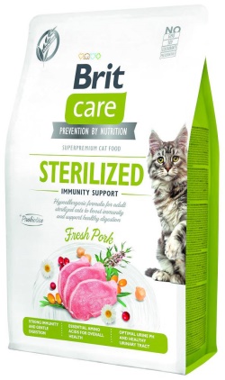 Brit Care Immunity Prebiotik Içerikli Domuzlu Kısırlaştırılmış Kedi Maması 2 kg
