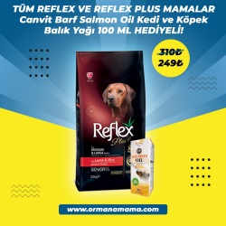 Reflex Plus Kuzu ve Pirinçli Senior Yetişkin Köpek Maması Canvit 100ML Kedi ve Köpek için Balık Yağı Hediyeli!