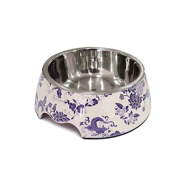 Melamin Mama Kabı Mor Çiçek Desenli 350 Ml