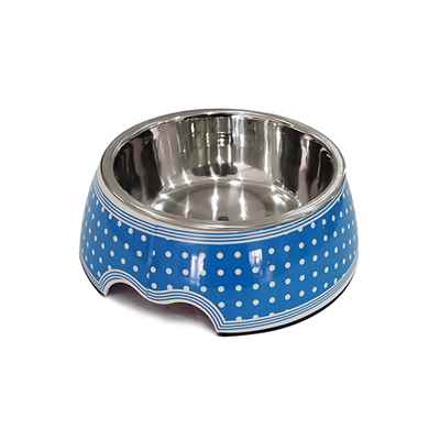 Melamin Mama Kabı Mavi Benekli 350 Ml