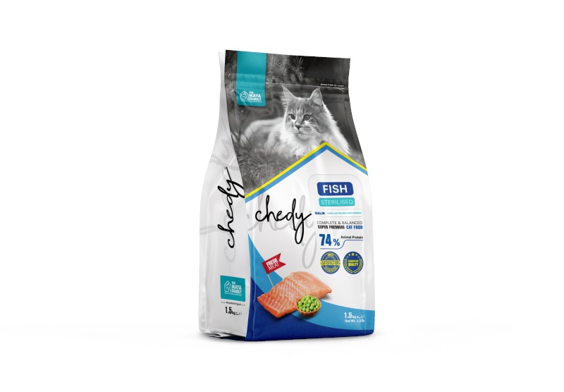 Chedy Super Premıum Kısırlaştırılmış Balıklı Yetişkin Kedi Maması 1,5 Kg