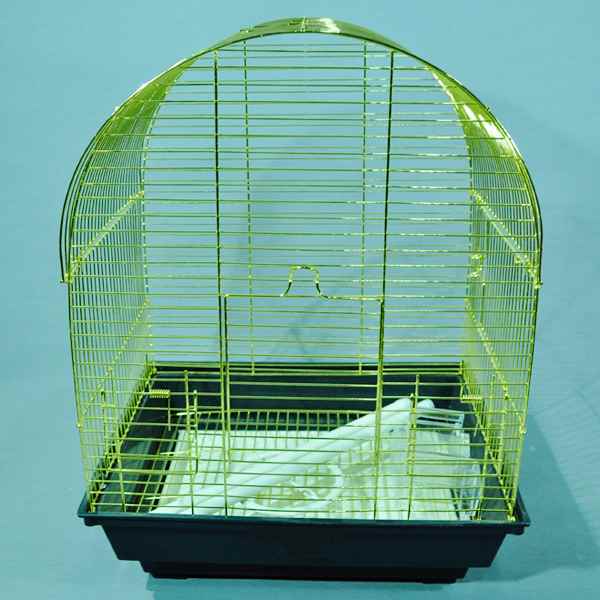 Pirinç Telli Oval Çatılı Kuş Kafesi 34,5x28x45,5 cm