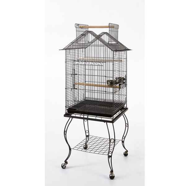 Sehpalı Papağan Kafesi Beyaz